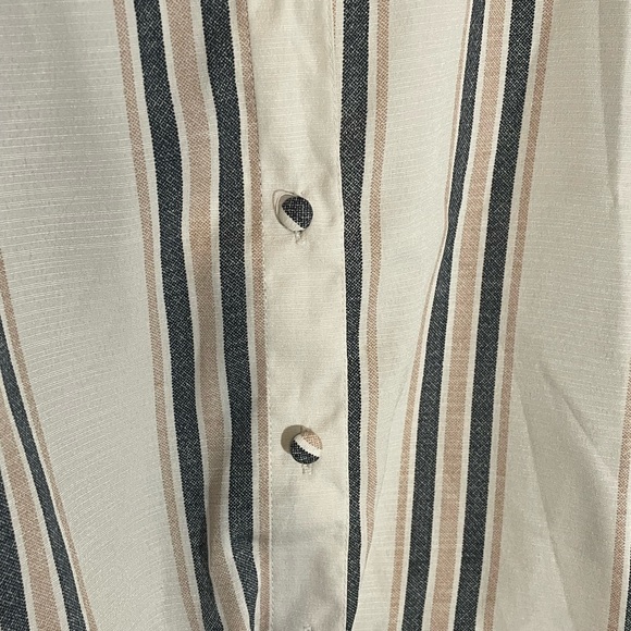 STYLE ENVY PINK/CORAL STRIPED PLUNGE BLOUSE - Picture 4 of 5